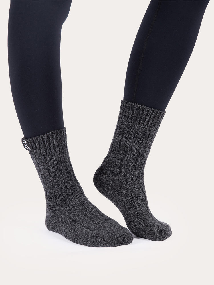 Wool Sock x2 Grey Melange Mix