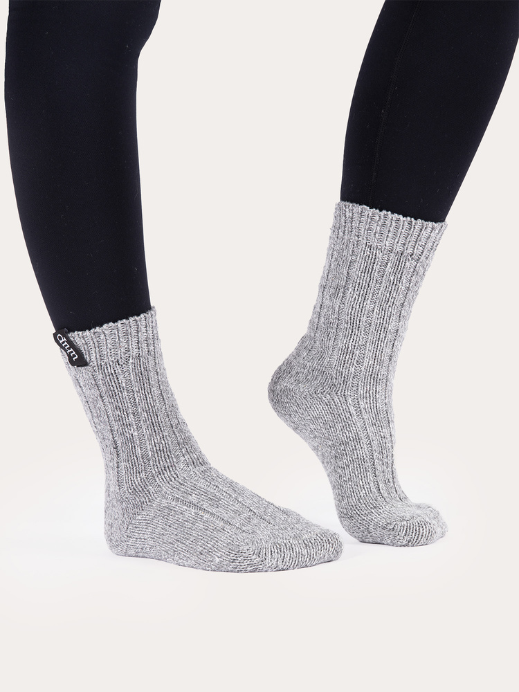 Wool Sock x2 Grey Melange Mix