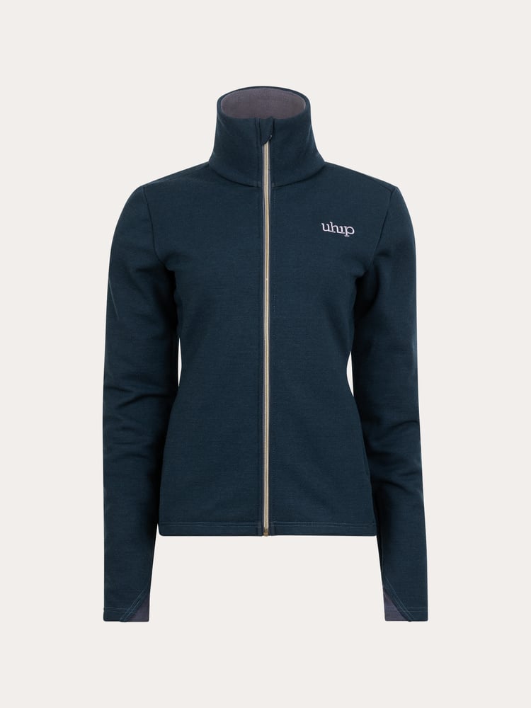 Woolblend Full Zip Blue Graphite