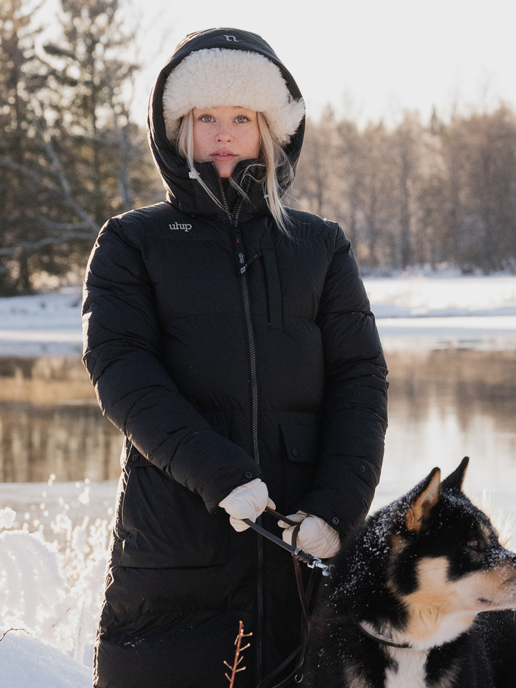 Arctic Puffer Coat Extended Jet Black