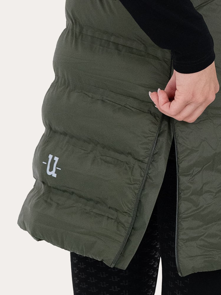 Ally Light Long Vest Deep Green