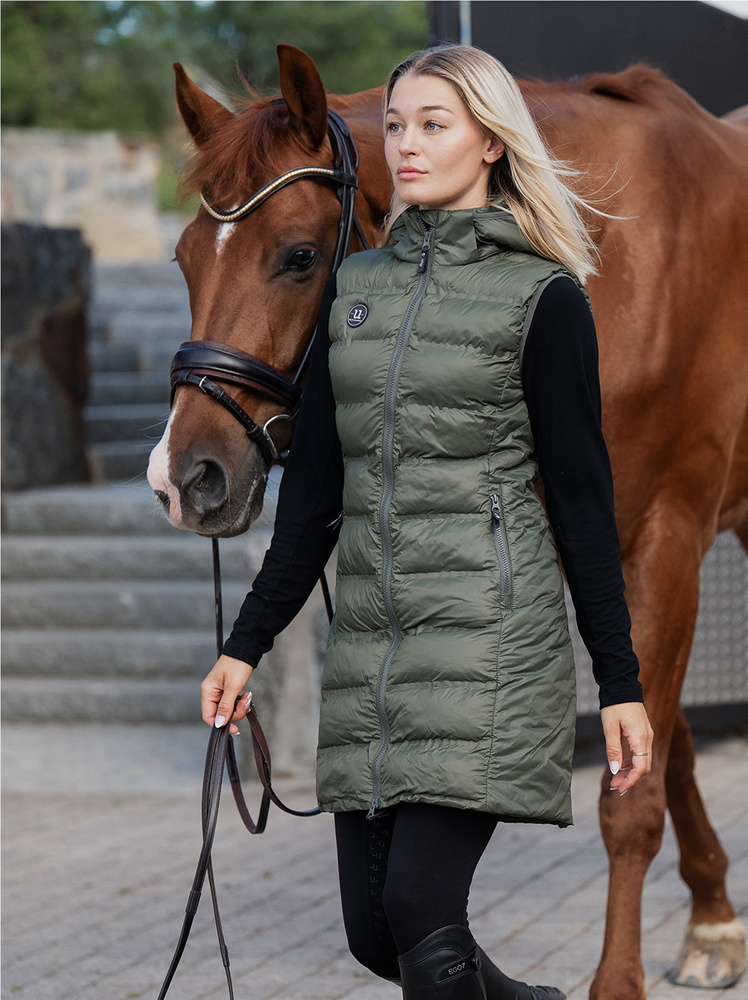 Ally Light Long Vest Deep Green