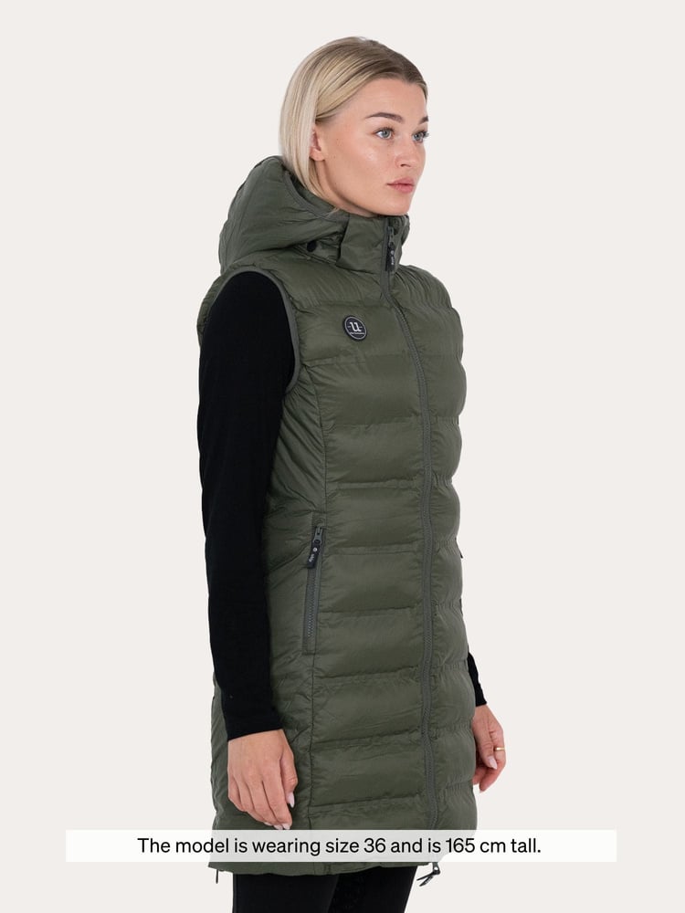 Ally Light Long Vest Deep Green