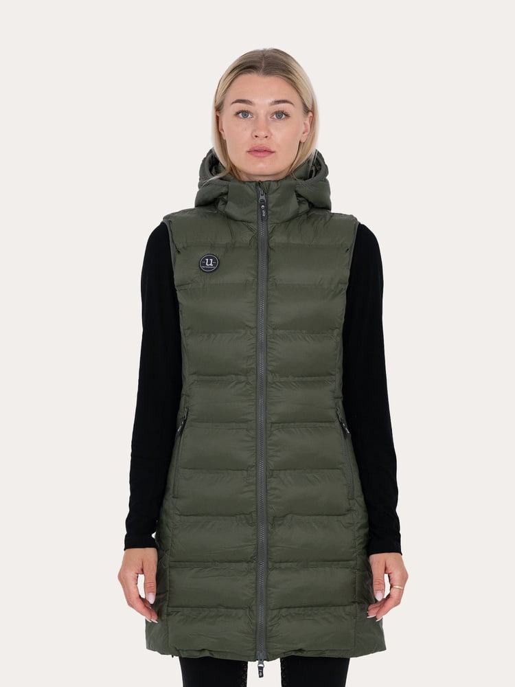 Ally Light Long Vest Deep Green