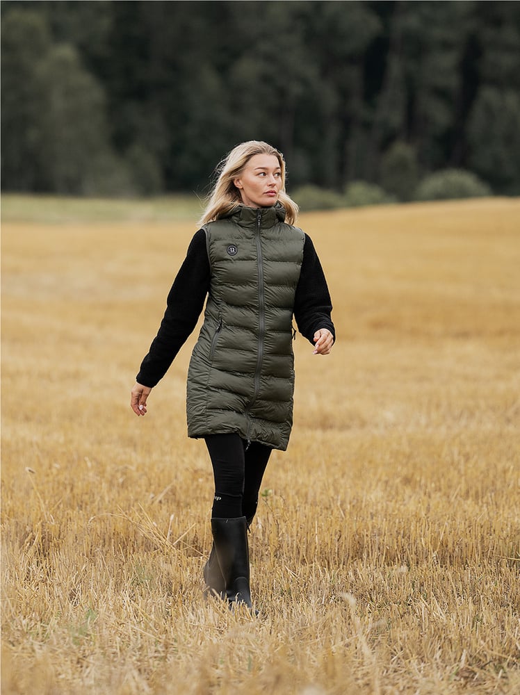 Ally Light Long Vest Deep Green