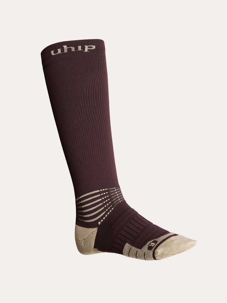 Compression Wool Riding sock Brown