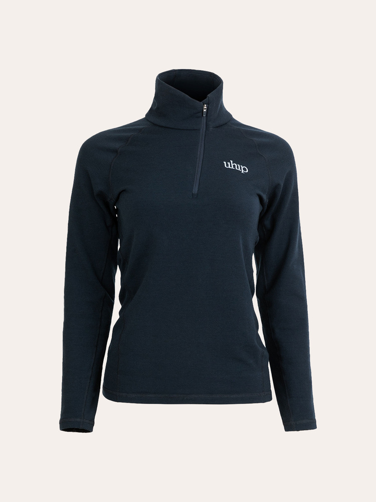 Merino Half Zip Blue Graphite